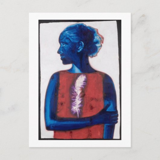 Weiße Feder Postkarte (Vorderseite)