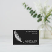 Weiße Feder Visitenkarte (Stehend Vorderseite)