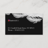 Weiße Feder Visitenkarte (Rückseite)