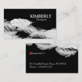 Weiße Feder Visitenkarte (Vorne/Hinten)