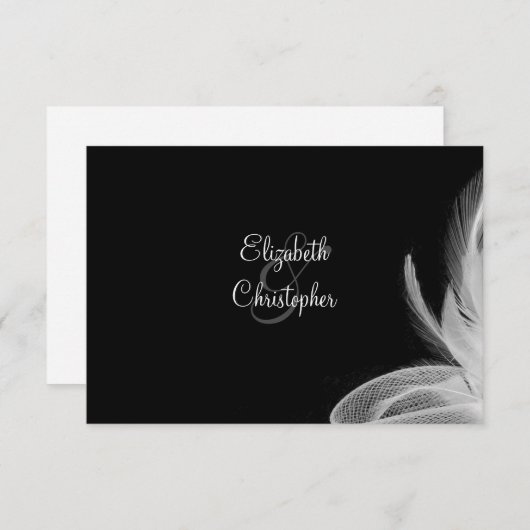 Weiße Federn 2 UAWG RSVP Karte (Vorne/Hinten)