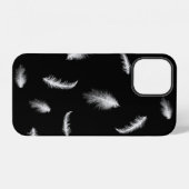 Weiße Federn auf schwarzem Case-Mate iPhone Case Hülle (Rückseite (Horizontal))