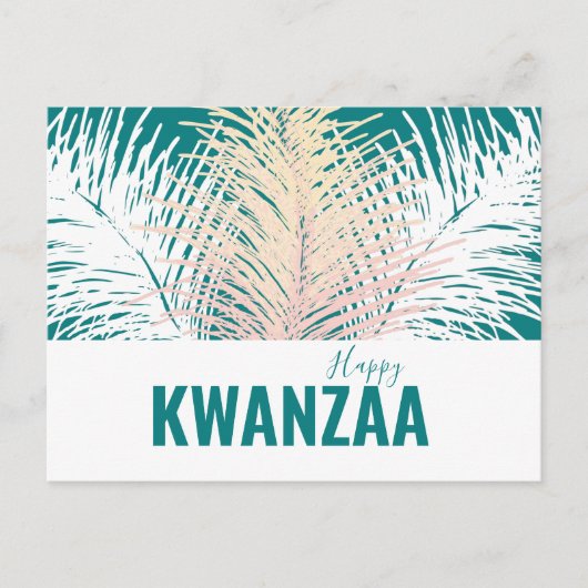 Weiße Federn Black Holiday Happy Kwanzaa Postkarte (Vorderseite)