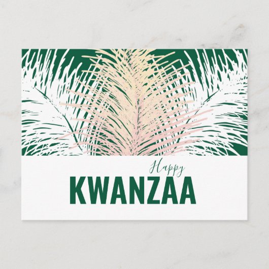 Weiße Federn Black Holiday Happy Kwanzaa Postkarte (Vorderseite)