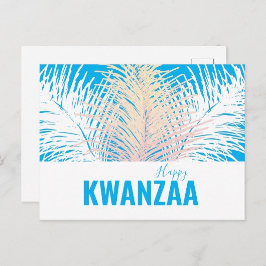 Weiße Federn Black Holiday Happy Kwanzaa Postkarte (Vorne/Hinten)