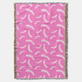 Weiße Federn Girly Pink Boho Stil Indianer Decke (Vorderseite Vertikal)