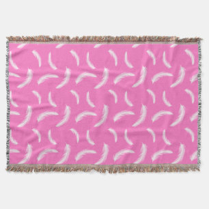 Weiße Federn Girly Pink Boho Stil Indianer Decke