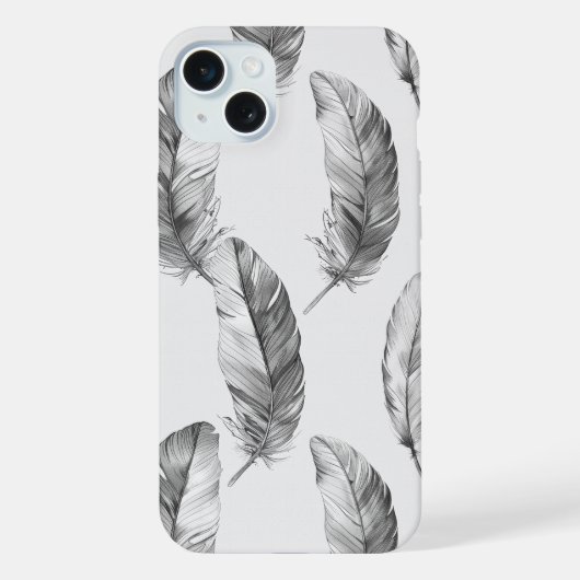 Weiße Federn iPhone Hülle (Rückseite)