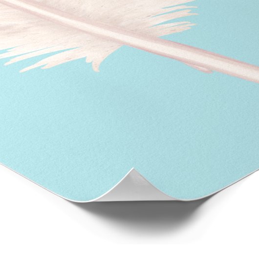 Weiße Federn und Text Poster (Ecke)