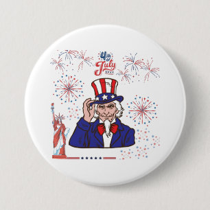 Weiße Feier der tapferen Herzen Button