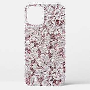 Weiße feine elegante Spitzentextur mit nahtloser S Case-Mate iPhone Hülle