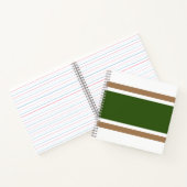 Weiße, feine, grün-braune Streifen Notizblock (Innenseite)