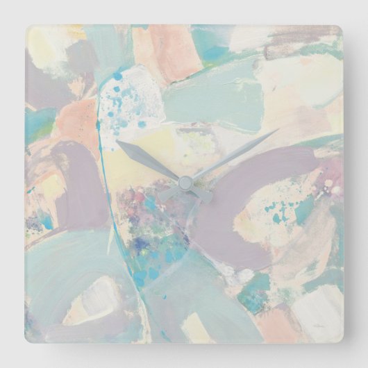 Weiße Felsenpastete Quadratische Wanduhr (Vorderseite)