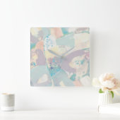 Weiße Felsenpastete Quadratische Wanduhr (Zuhause)