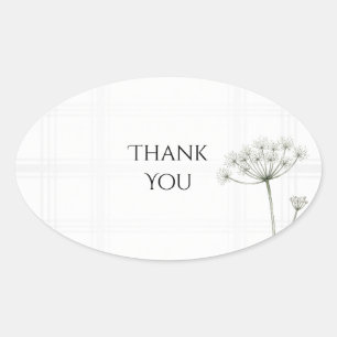 Weiße Fenchel-Tartan-Hochzeit Danke Aufkleber