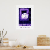 WEISSE FENSTER, blaue lila Poster (Küche)