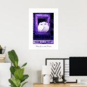 WEISSE FENSTER, blaue lila Poster (Heimbüro)