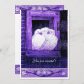 WEISSE FENSTER IM BLAUEN FENSTER, Hochzeitsfeier Einladung (Vorne/Hinten)