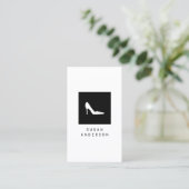 Weiße Fersen-Schuh-Logo-Visitenkarte Visitenkarte (Stehend Vorderseite)