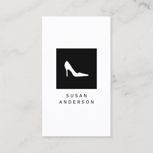 Weiße Fersen-Schuh-Logo-Visitenkarte Visitenkarte (Vorderseite)