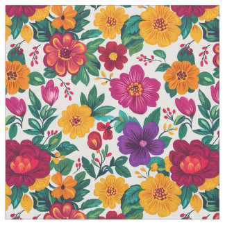 Weiße Fiesta Floral Extravaganza Stoff
