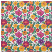 Weiße Fiesta Floral Extravaganza Stoff (Muster)