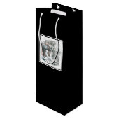 Weiße Figuren der Mädchen der Stadt Stift Kunst Geschenktüte Für Weinflaschen (Rückseite Schrägansicht)