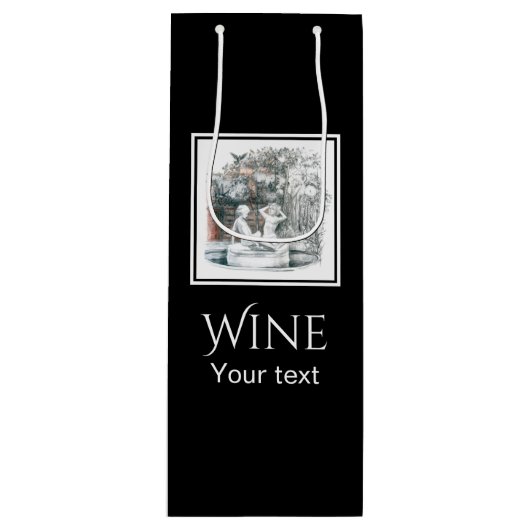 Weiße Figuren der Mädchen der Stadt Stift Kunst Geschenktüte Für Weinflaschen (Vorderseite)