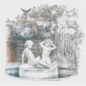 Weiße Figuren der Mädchen des städtischen Springbr Aufkleber (Vorderseite)