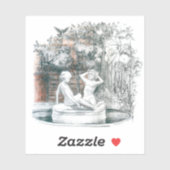 Weiße Figuren der Mädchen des städtischen Springbr Aufkleber (Blatt)