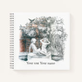 Weiße Figuren der Mädchen des städtischen Springbr Notizblock (Vorderseite)