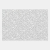 Weiße Filigree-Wirbel Geschenkpapier Set (Vorderseite)