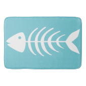 Weiße Fischknochen an der Küste Badematte (Vorderseite)