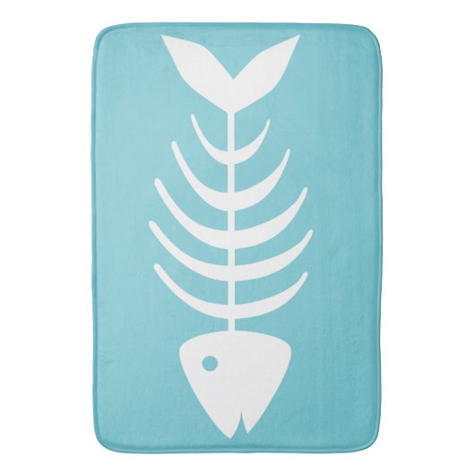 Weiße Fischknochen an der Küste Badematte (Vorderseite Vertikal)