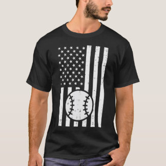 Weiße Flagge Baseball Vintage Patriotischer Traine T-Shirt