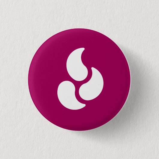 Weiße Flamme - runder Knopf Button (Vorderseite)