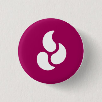 Weiße Flamme - runder Knopf Button