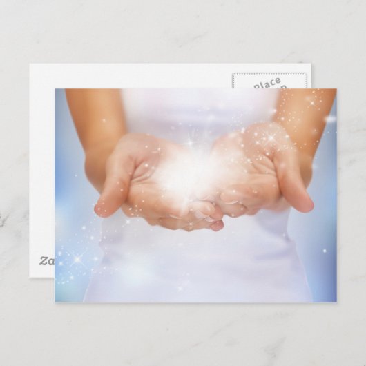 Weiße Flammenenergiehändler durch Heilung der Lieb Postkarte (Vorne/Hinten)