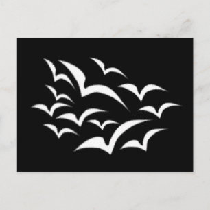 Weiße Fledermaus-Wolken-Postkarte Postkarte