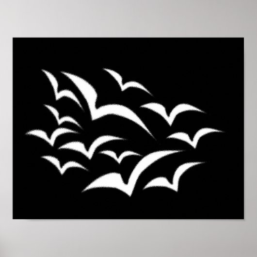 Weiße Fledermaus-Wolkenposter Poster (Vorne)
