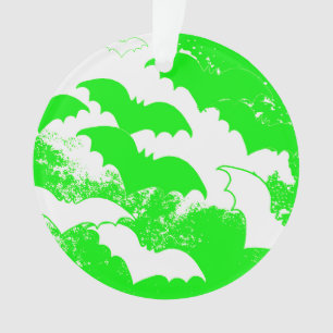 Weiße Fledermäuse in Fliegengrün Ornament