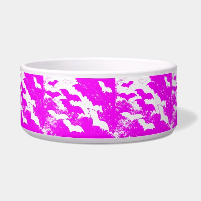Weiße Fledermäuse in Flight Pink Napf (Vorderseite)