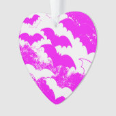 Weiße Fledermäuse in Flight Pink Ornament (Vorderseite)