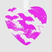 Weiße Fledermäuse in Flight Pink Ornament (Vorderseite)