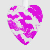 Weiße Fledermäuse in Flight Pink Ornament (Vorderseite)
