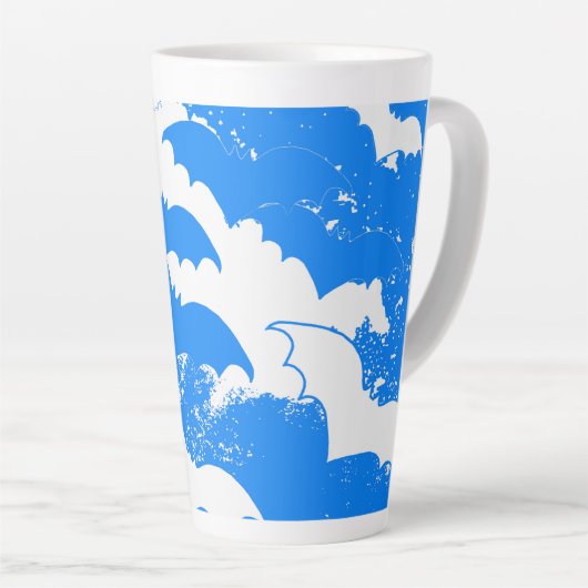 Weiße Fledermäuse in Flugblau Milchtasse (Rechte Ecke)
