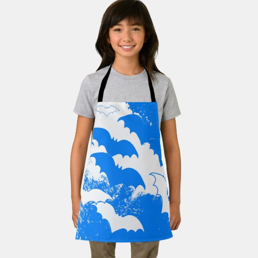 Weiße Fledermäuse in Flugblau Schürze (Insitu)