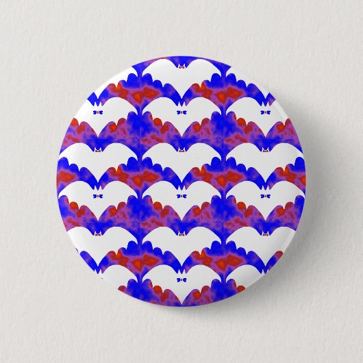 Weiße Fledermäuse und Bohnen blau rosa Button (Vorderseite)