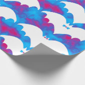 Weiße Fledermäuse und Bohnen blau rosa Geschenkpapier (Ecke)