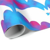 Weiße Fledermäuse und Bohnen blau rosa Geschenkpapier (Rolleneckpunkt)